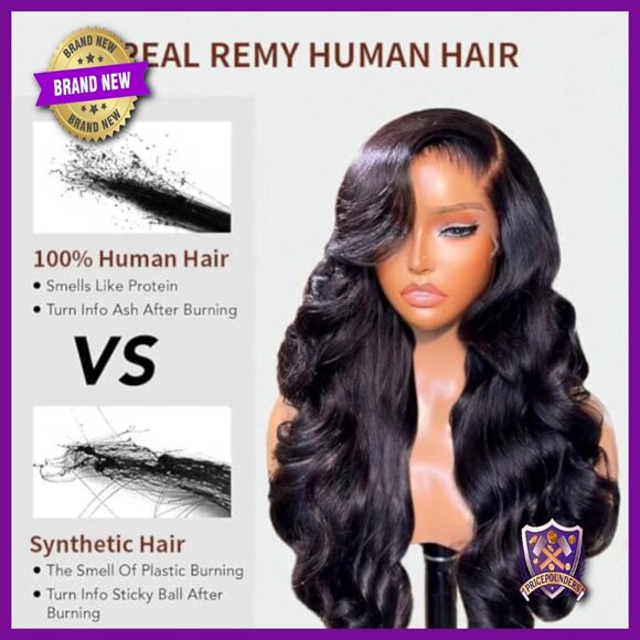 26 Inch Body Wave Lace Front Wig 200% Density Human Hair Pre Plucked